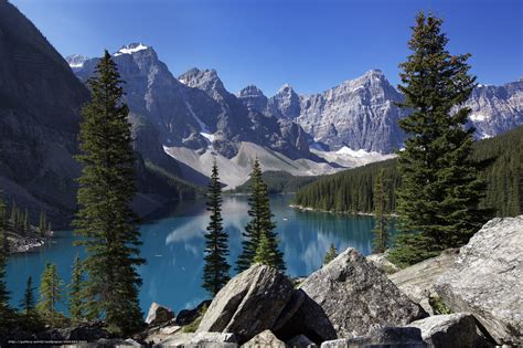 Download Wallpaper Moraine Lake Banff Rocky Mountain Canada Free