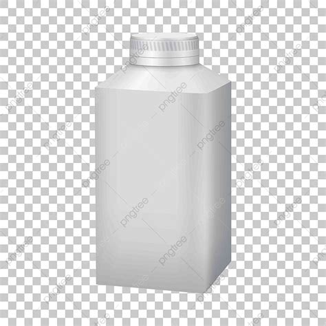 Gambar Botol Plastik Kosong Putih Dengan Topi Mockup Ikon Bersih Wadah PNG Dan Vektor Dengan