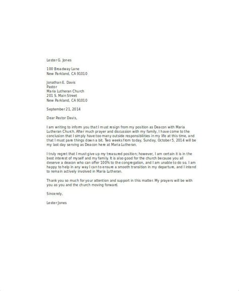 15 Church Resignation Letter Template Free Sample Example Format