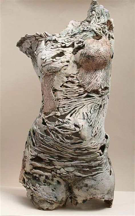 Pearl Figure Sculpture By Pauline Lee Paperclay Textured And Pierced
