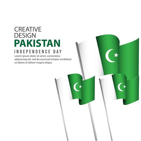 Pakistan Independence Day Celebration Poster Creative Design Illustration Vector Template
