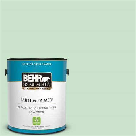 Behr Premium Plus 1 Gal M410 2 Wishful Green Satin Enamel Low Odor