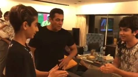 Salman Khan His Nephews Arhaan And Nirvaan Had So Much Fun Together Watch People News Zee