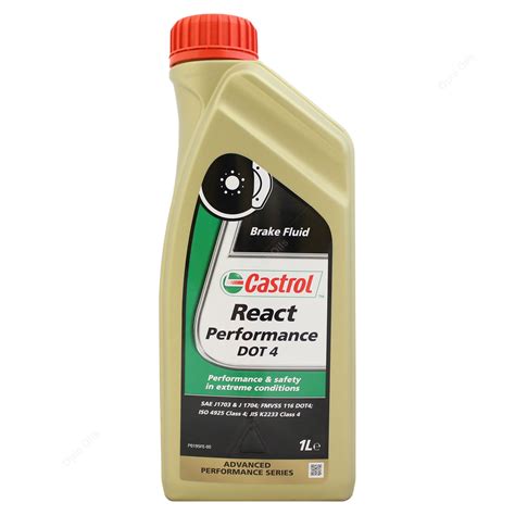 Castrol React Performance Dot 4 Synthetic Brake Fluid Dot4 1 Litre 1l