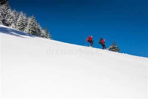 Two Climbers Are In The Mountains Stock Image Image Of Male