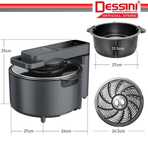 DESSINI ITALY AF 7001 Electric Oven Convection Air Fryer Oil Free Grill