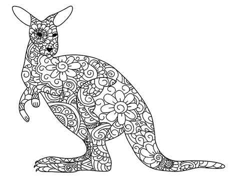 Kangaroos to print for free - Kangaroos Kids Coloring Pages