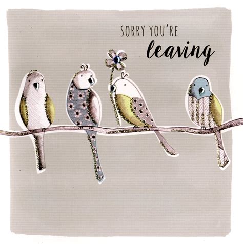 Sorry You're Leaving Embellished Greeting Card | Cards