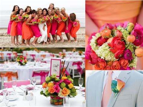 Shocking Pink And Orange Wedding Pantone Wedding Orange Wedding