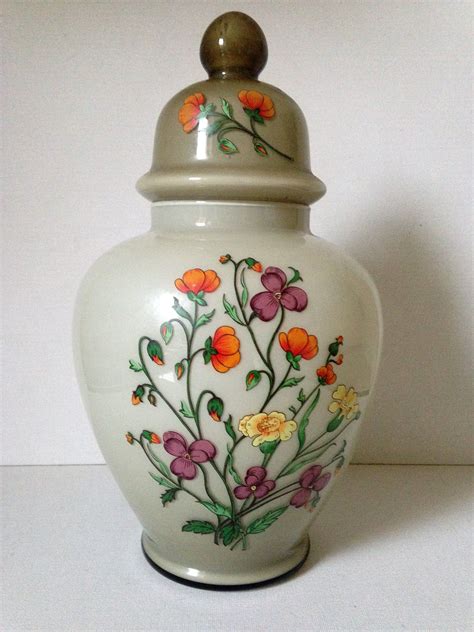 Vintage Glass Ginger Jar Decorative Jar Glassgingerjar