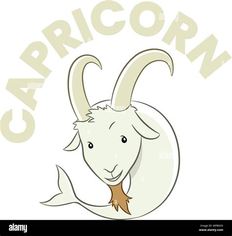 Vector Illustration Of Colorful Cartoon Of Capricorn Zodiac Sign