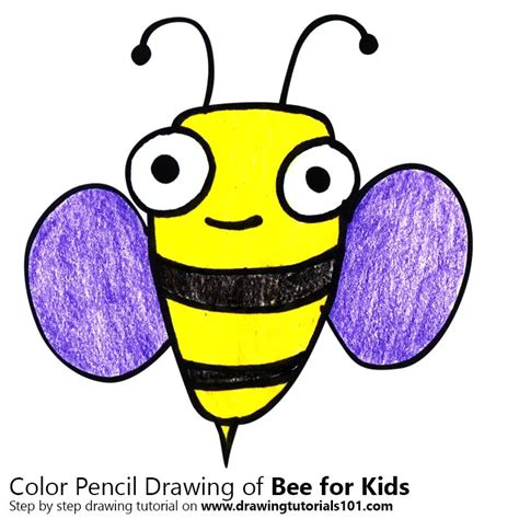 Learn How To Draw A Bee For Kids Insects For Kids Step By Step