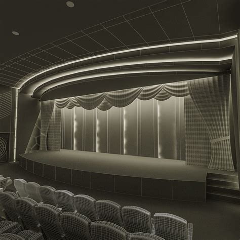 3d Model Theater Hall Concept Vr Ar Low Poly Cgtrader