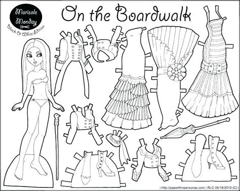 Paper Doll Coloring Pages At Free Printable