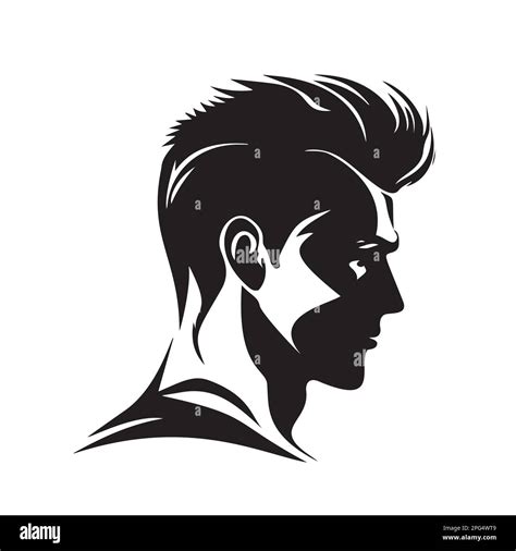 Portrait Of Beautiful Man With A Hairstyle In Profile Isolated