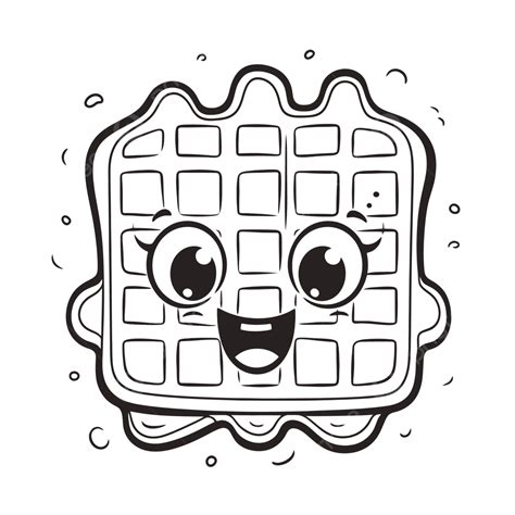 Cartoon Waffle Coloring Page Outline Sketch Drawing Vector Car Drawing