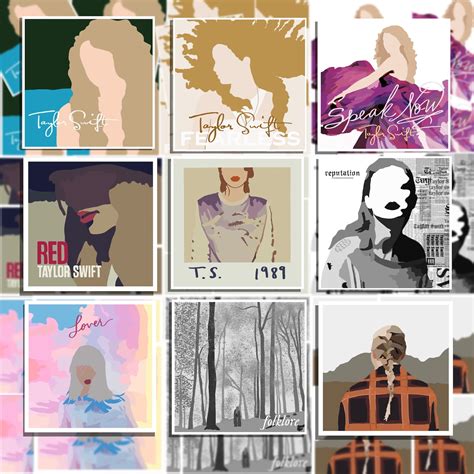 Taylor Swift Album Cover Sticker Pack Folklore Evermore Etsy