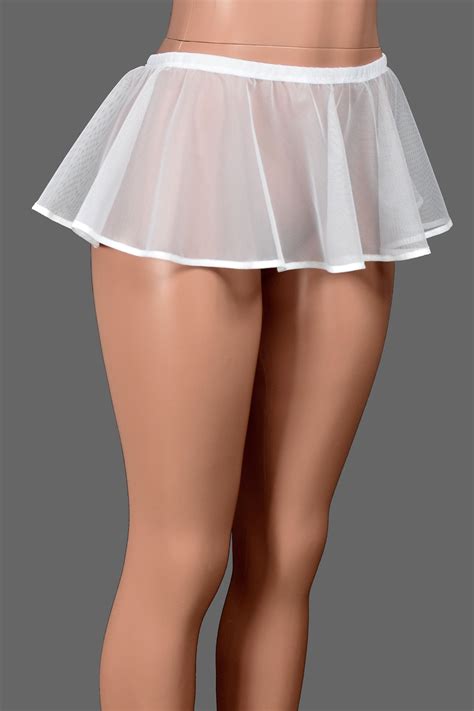 White Stretch Mesh Micro Mini Skirt 8 Long Xs To 3xl Plus Size Deranged Designs