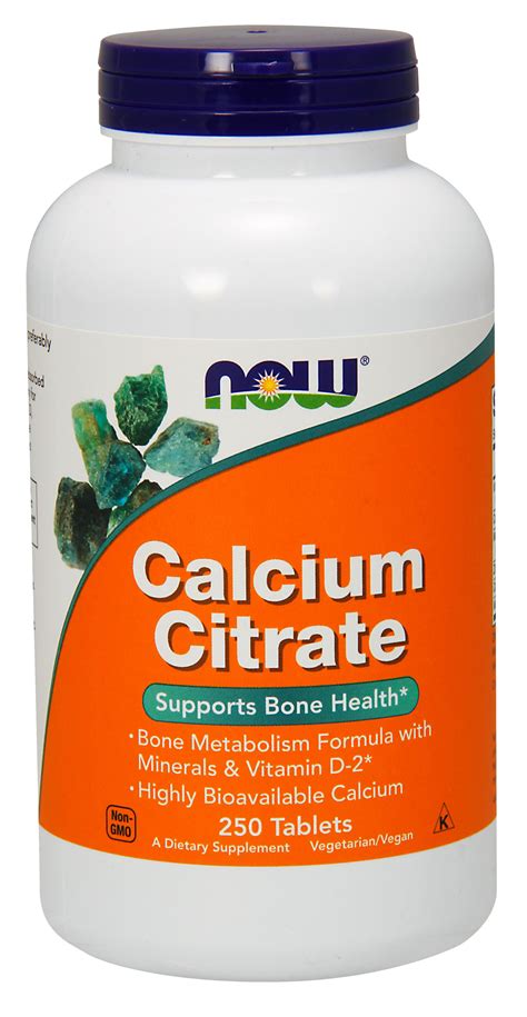 Now Supplements Calcium Citrate 250 Tablets Better Health International