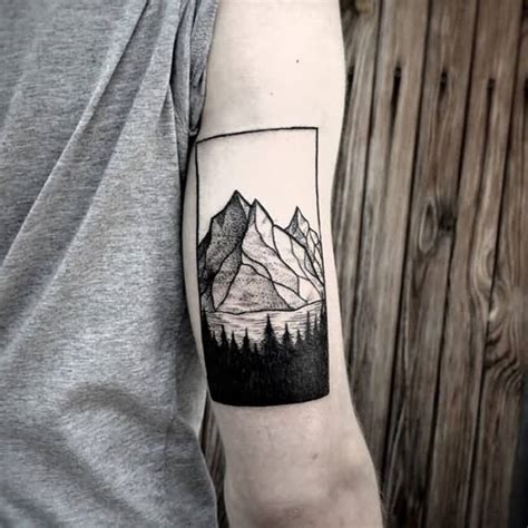 35 Geometric Mountains Tattoos