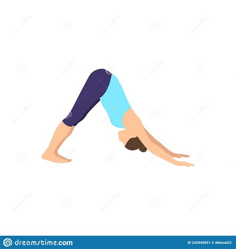 A Woman Does Yoga Poses On A White Background Stock Vector