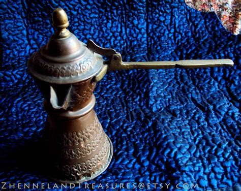 Items Similar To Antique Turkish Copper Coffee Pot With Hinged Lid
