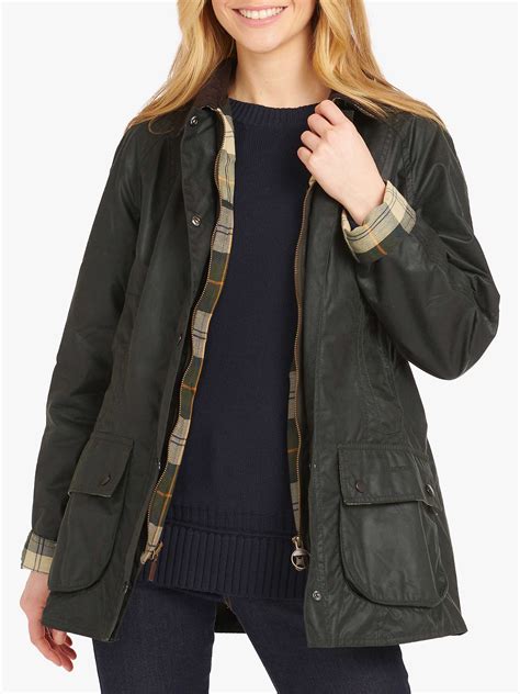 Barbour Classic Beadnell Waxed Jacket Sage At John Lewis And Partners