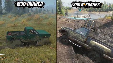 Snowrunner Vs Mudrunner Comparision Gameplay Features Youtube
