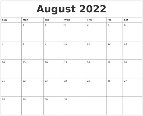 August 2022 Calendar Printable Free November Calendar 2022