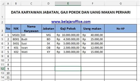 Or create a free account to download. Format Excel Hitung Gaji Pokok Karyawan ditambah Uang ...