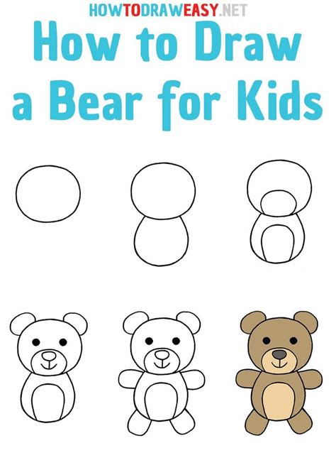 How To Draw A Bear For Kids Step By Step Cool Drawings For Kids