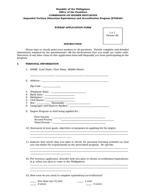 Eteeap Application Form Academic Degree Academic Certificate