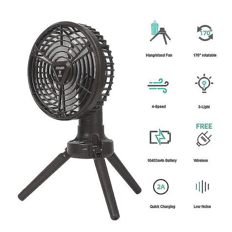 Camping Fans For Tents 10400mah Usb Rechargeable Battery Operated Fans