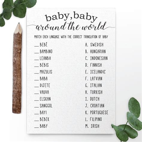 Baby Around The World Baby Shower Game Baby In Different Etsy