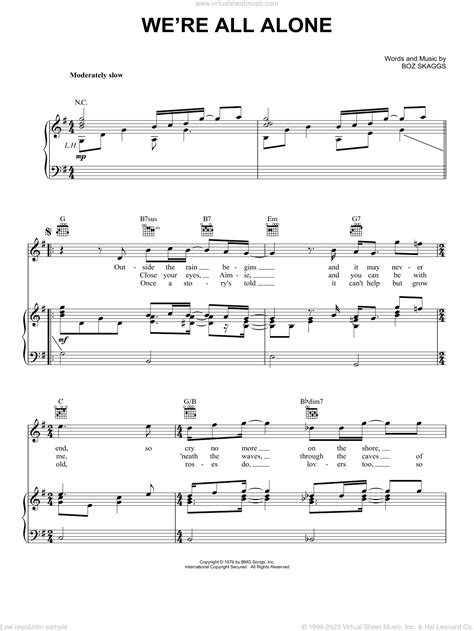 Were All Alone Sheet Music For Voice Piano Or Guitar V2