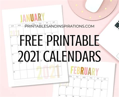 Free 2021 Printable Calendars No Download Best Calendar Example