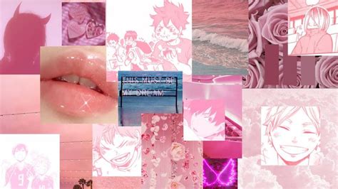 Haikyuu Pink Aesthetic In 2021 Pink Aesthetic Pink Computer Wallpaper