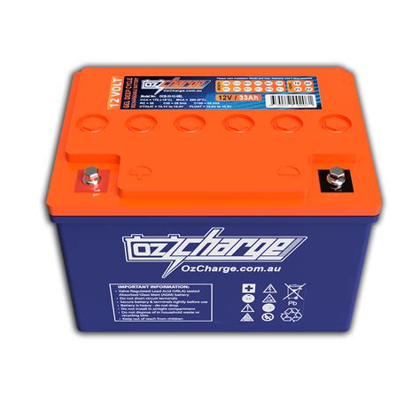 12v 33ah Gel Deep Cycle Battery Ozcharge