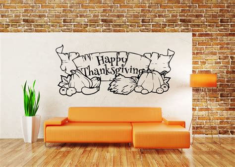 happy thanksgiving day holiday wall sticker vinyl car decal etsy
