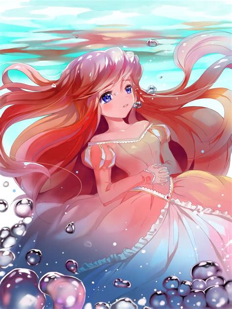 Disneys Little Mermaid Princess Ariel Disney Princess Anime Disney