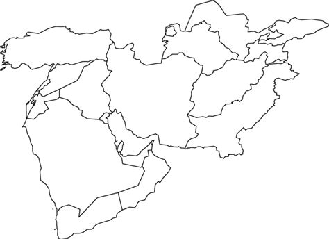 Blank Political Map Of The Middle East Map Vector