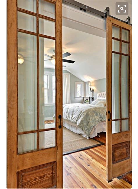 Sliding Barn Doors With Glass Home French Doors Interior House Design