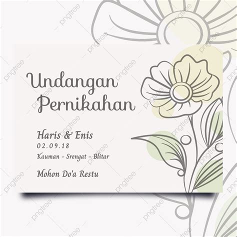 Indonesian Wedding Invitation Flower Template Undangan Pernikahan