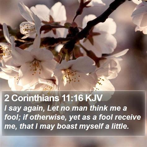2 Corinthians 1116 Kjv I Say Again Let No Man Think Me A Fool If