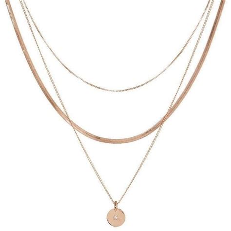 Diamond Disc Charm Necklace Liked On Polyvore Featuring Jewelry Necklaces Rose Gold