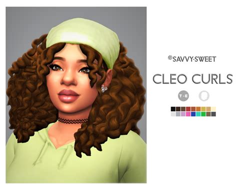 Cleo Curls Savvysweet On Patreon In 2021 Sims Hair Sims 4 Curly