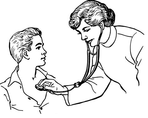 Onlinelabels Clip Art Doctor Examining A Patient