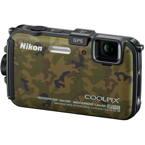 Nikon Coolpix Aw100 Waterproof Digital Camera Camouflage 26363
