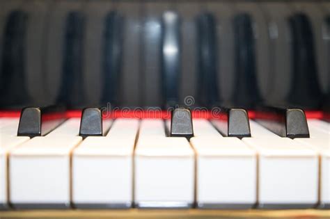 Piano Keys Photo Taken From The Front You Can See The Black And White