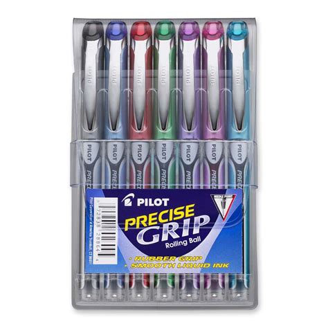 Pilot Precise Grip Extra Fine Capped Rolling Ball Pens 7 Pack